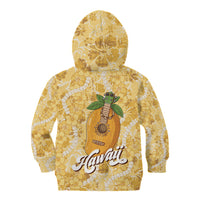 Hawaiian Mango Ukulele Kid Hoodie Retro Yellow Hibiscus Pikake Lei LT9 - Polynesian Pride
