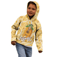 Hawaiian Mango Ukulele Kid Hoodie Retro Yellow Hibiscus Pikake Lei LT9 - Polynesian Pride