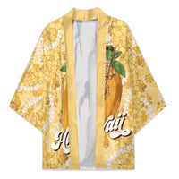 Hawaiian Mango Ukulele Kimono Retro Yellow Hibiscus Pikake Lei LT9 Unisex Yellow - Polynesian Pride