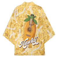 Hawaiian Mango Ukulele Kimono Retro Yellow Hibiscus Pikake Lei LT9 - Polynesian Pride