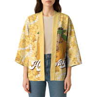 Hawaiian Mango Ukulele Kimono Retro Yellow Hibiscus Pikake Lei LT9 - Polynesian Pride