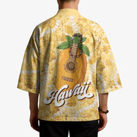 Hawaiian Mango Ukulele Kimono Retro Yellow Hibiscus Pikake Lei LT9 - Polynesian Pride