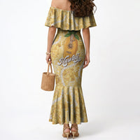 Hawaiian Mango Ukulele Mermaid Dress Retro Yellow Hibiscus Pikake Lei LT9 - Polynesian Pride