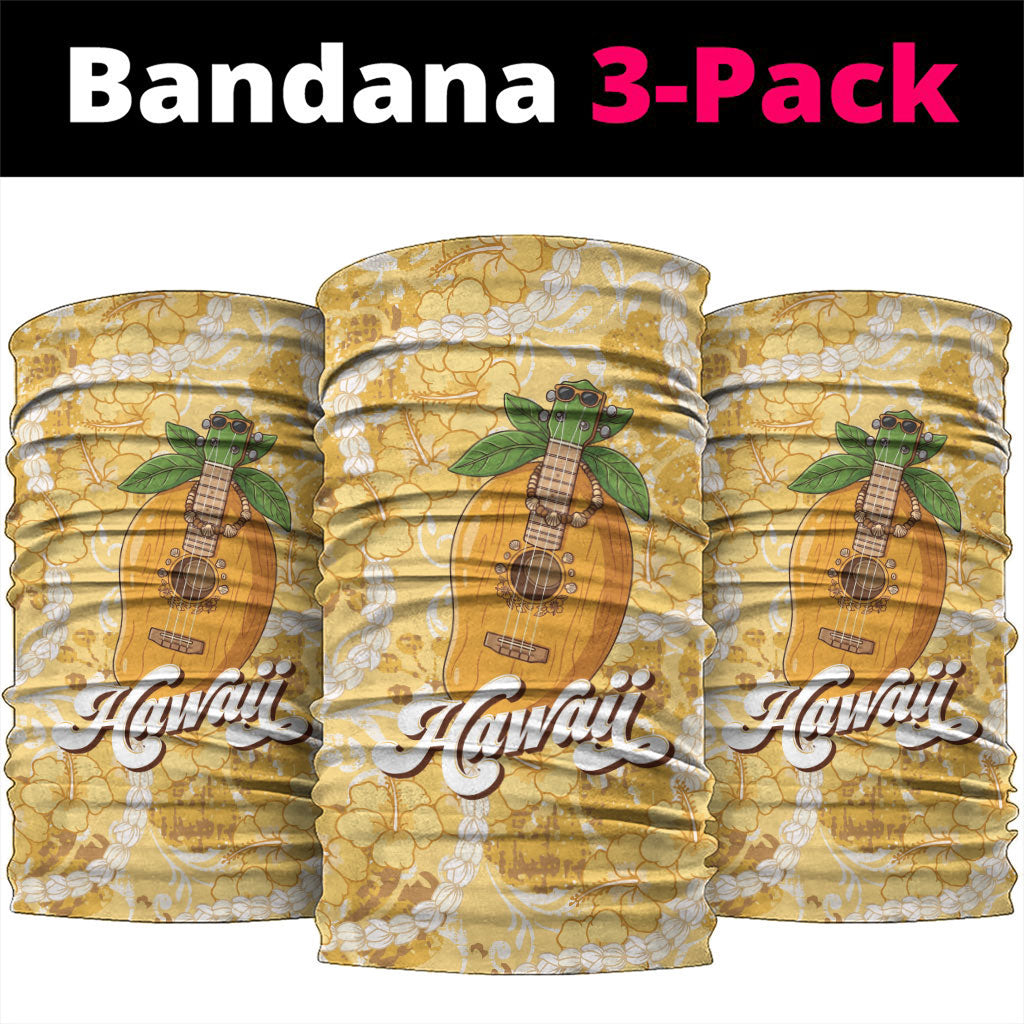 Hawaiian Mango Ukulele Neck Gaiter Retro Yellow Hibiscus Pikake Lei LT9 package One Size: 25*50cm Yellow - Polynesian Pride