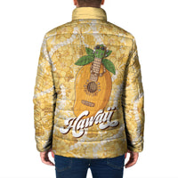 Hawaiian Mango Ukulele Padded Jacket Retro Yellow Hibiscus Pikake Lei LT9 - Polynesian Pride