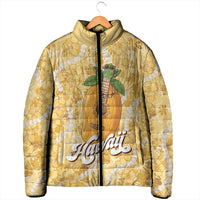 Hawaiian Mango Ukulele Padded Jacket Retro Yellow Hibiscus Pikake Lei LT9 - Polynesian Pride