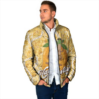 Hawaiian Mango Ukulele Padded Jacket Retro Yellow Hibiscus Pikake Lei LT9 - Polynesian Pride
