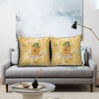 Hawaiian Mango Ukulele Pillow Cover Retro Yellow Hibiscus Pikake Lei LT9 - Polynesian Pride