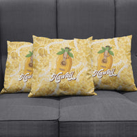 Hawaiian Mango Ukulele Pillow Cover Retro Yellow Hibiscus Pikake Lei LT9 - Polynesian Pride