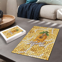 Hawaiian Mango Ukulele Puzzle Retro Yellow Hibiscus Pikake Lei LT9 - Polynesian Pride
