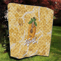 Hawaiian Mango Ukulele Quilt Retro Yellow Hibiscus Pikake Lei LT9 - Polynesian Pride