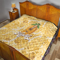 Hawaiian Mango Ukulele Quilt Retro Yellow Hibiscus Pikake Lei LT9 - Polynesian Pride