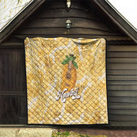 Hawaiian Mango Ukulele Quilt Retro Yellow Hibiscus Pikake Lei LT9 - Polynesian Pride