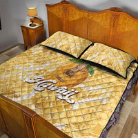 Hawaiian Mango Ukulele Quilt Bed Set Retro Yellow Hibiscus Pikake Lei LT9 - Polynesian Pride