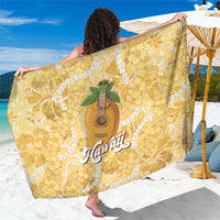 Hawaiian Mango Ukulele Sarong Retro Yellow Hibiscus Pikake Lei LT9 One Size 44 x 66 inches Yellow - Polynesian Pride