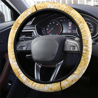 Hawaiian Mango Ukulele Steering Wheel Cover Retro Yellow Hibiscus Pikake Lei LT9 - Polynesian Pride
