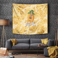Hawaiian Mango Ukulele Tapestry Retro Yellow Hibiscus Pikake Lei LT9 Yellow - Polynesian Pride