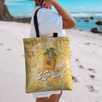 Hawaiian Mango Ukulele Tote Bag Retro Yellow Hibiscus Pikake Lei LT9 - Polynesian Pride