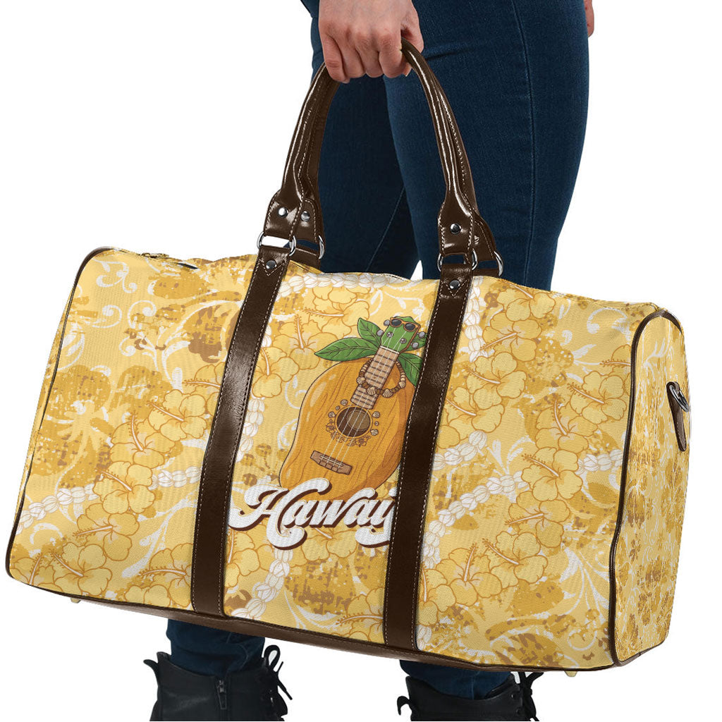 Hawaiian Mango Ukulele Travel Bag Retro Yellow Hibiscus Pikake Lei LT9 - Polynesian Pride