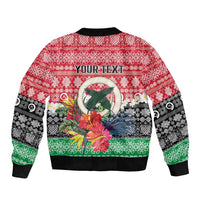 Personalised Vanuatu Joyeux Noel Bomber Jacket Proud To Be a Ni-Van Sand Drawing Art LT9 - Polynesian Pride