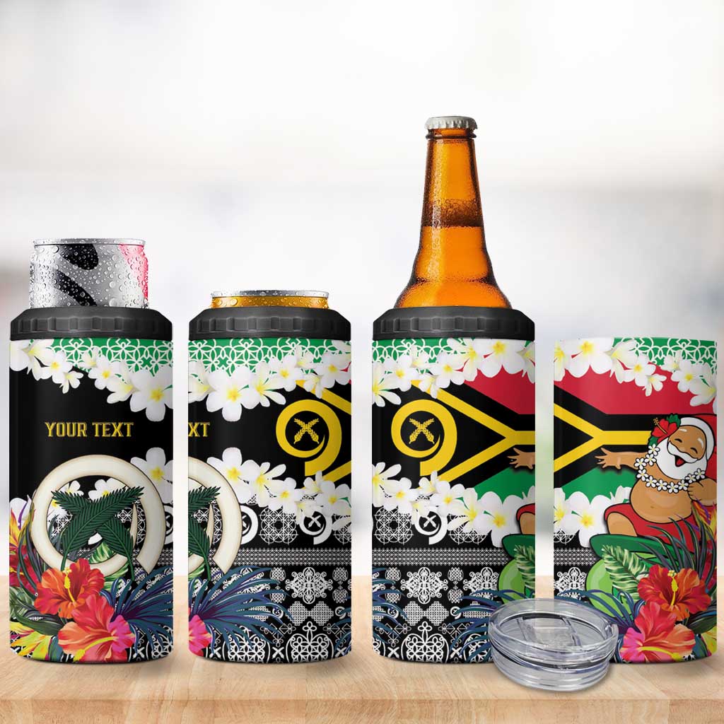 Personalised Vanuatu Joyeux Noel 4 in 1 Can Cooler Tumbler Proud To Be a Ni-Van Sand Drawing Art LT9 - Polynesian Pride