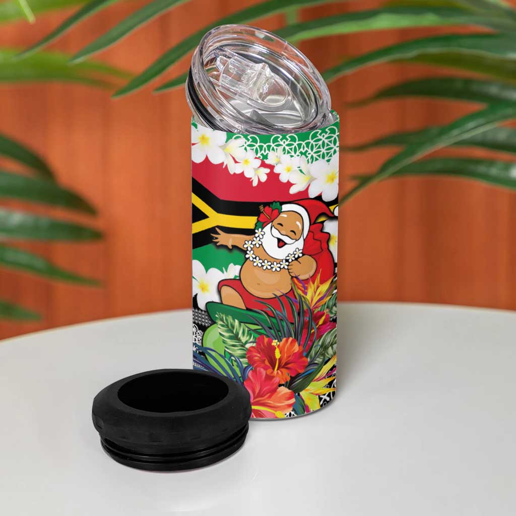 Personalised Vanuatu Joyeux Noel 4 in 1 Can Cooler Tumbler Proud To Be a Ni-Van Sand Drawing Art LT9 - Polynesian Pride