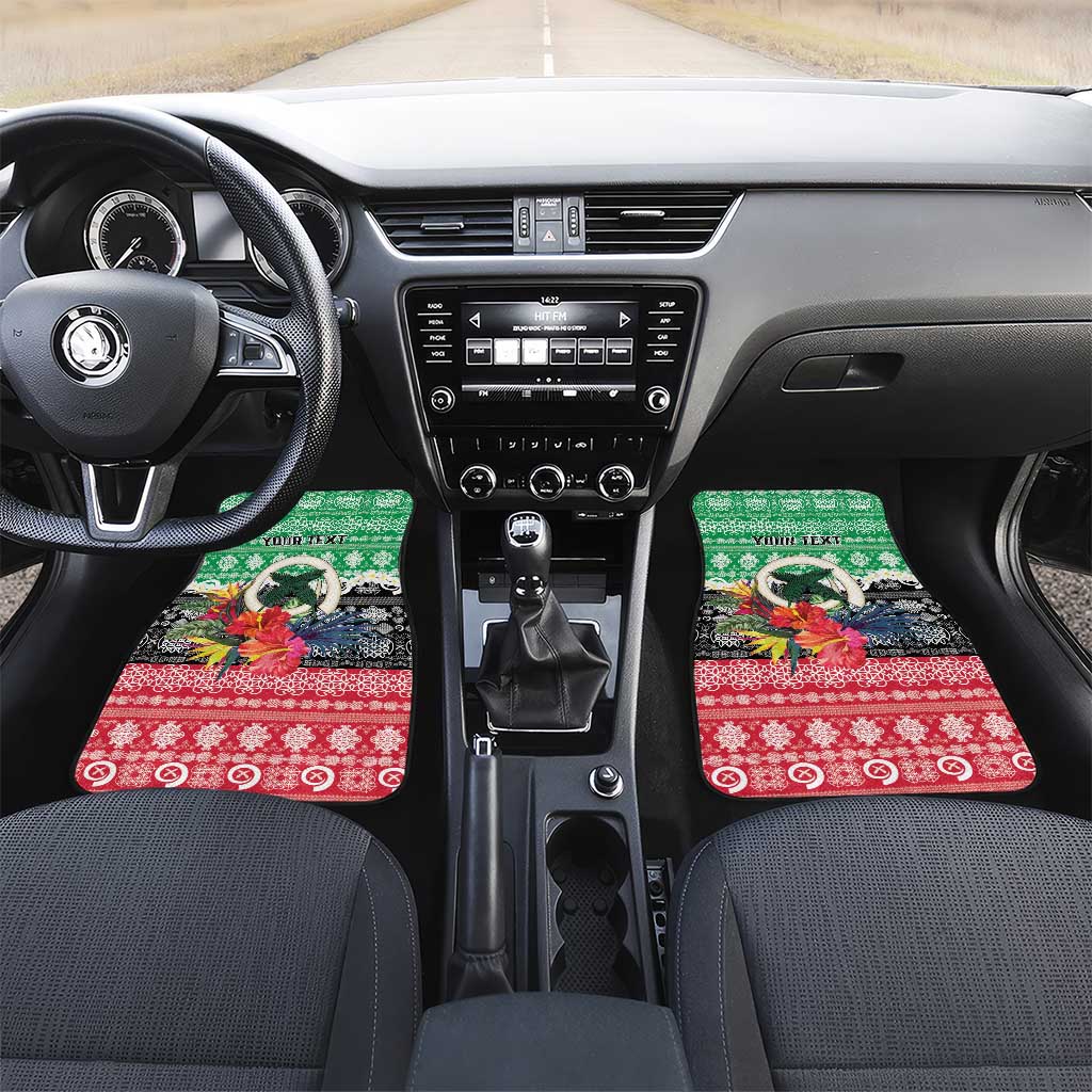 Personalised Vanuatu Joyeux Noel Car Mats Proud To Be a Ni-Van Sand Drawing Art - Polynesian Pride