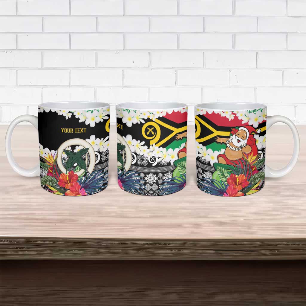 Personalised Vanuatu Joyeux Noel Ceramic Mug Proud To Be a Ni-Van Sand Drawing Art - Polynesian Pride
