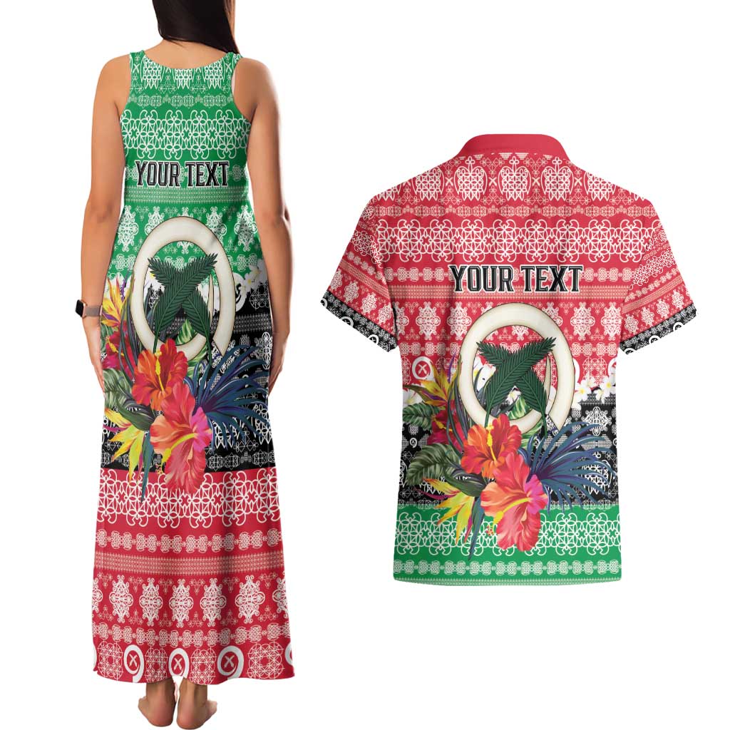 Personalised Vanuatu Joyeux Noel Couples Matching Tank Maxi Dress and Hawaiian Shirt Proud To Be a Ni-Van Sand Drawing Art LT9 - Polynesian Pride