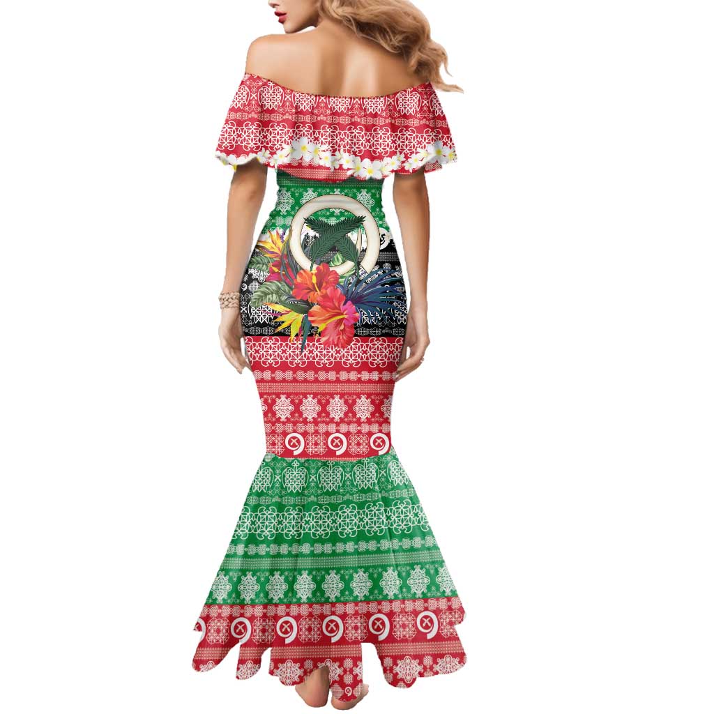 Personalised Vanuatu Joyeux Noel Family Matching Mermaid Dress and Hawaiian Shirt Proud To Be a Ni-Van Sand Drawing Art LT9 - Polynesian Pride