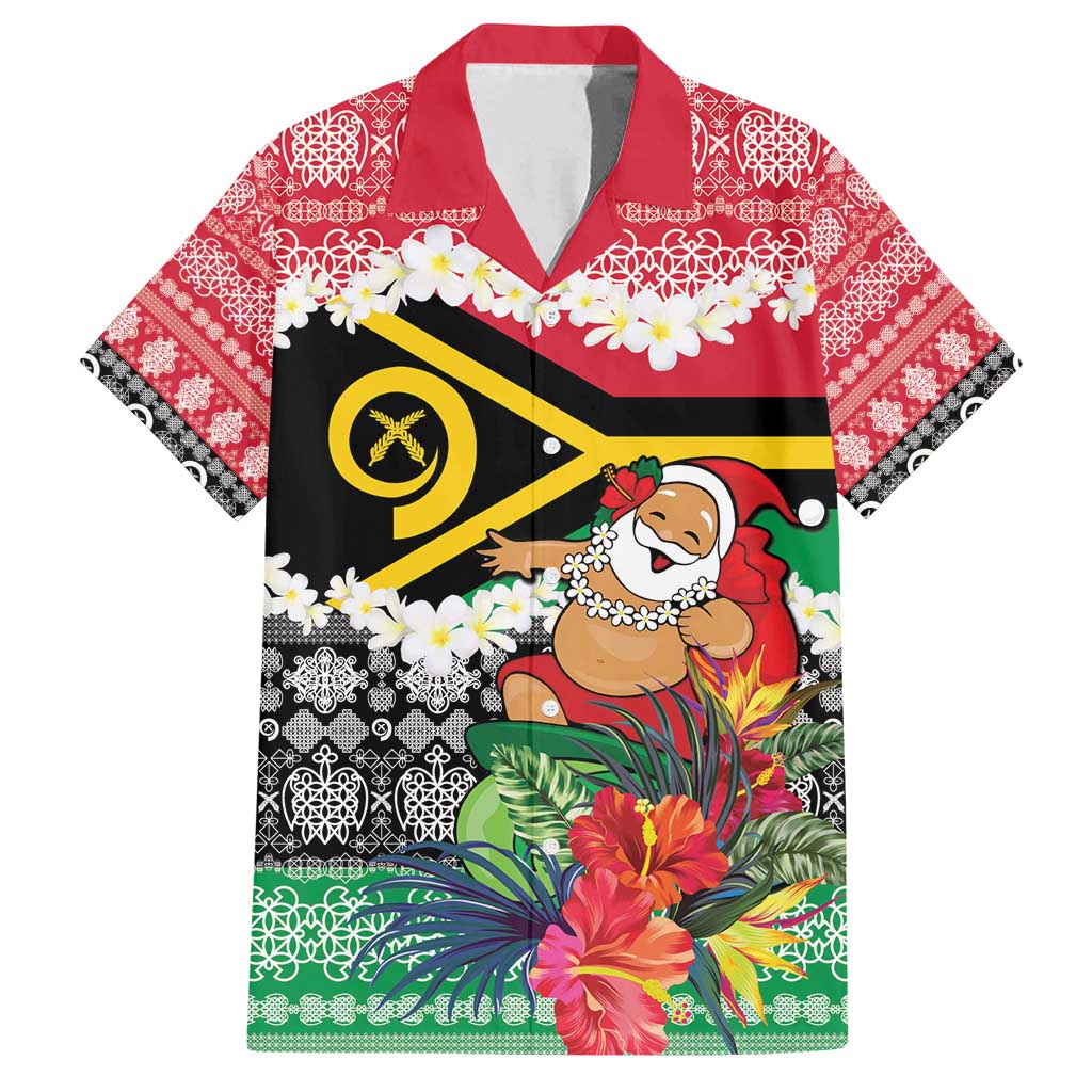 Personalised Vanuatu Joyeux Noel Family Matching Summer Maxi Dress and Hawaiian Shirt Proud To Be a Ni-Van Sand Drawing Art LT9 Dad's Shirt - Short Sleeve Red - Polynesian Pride