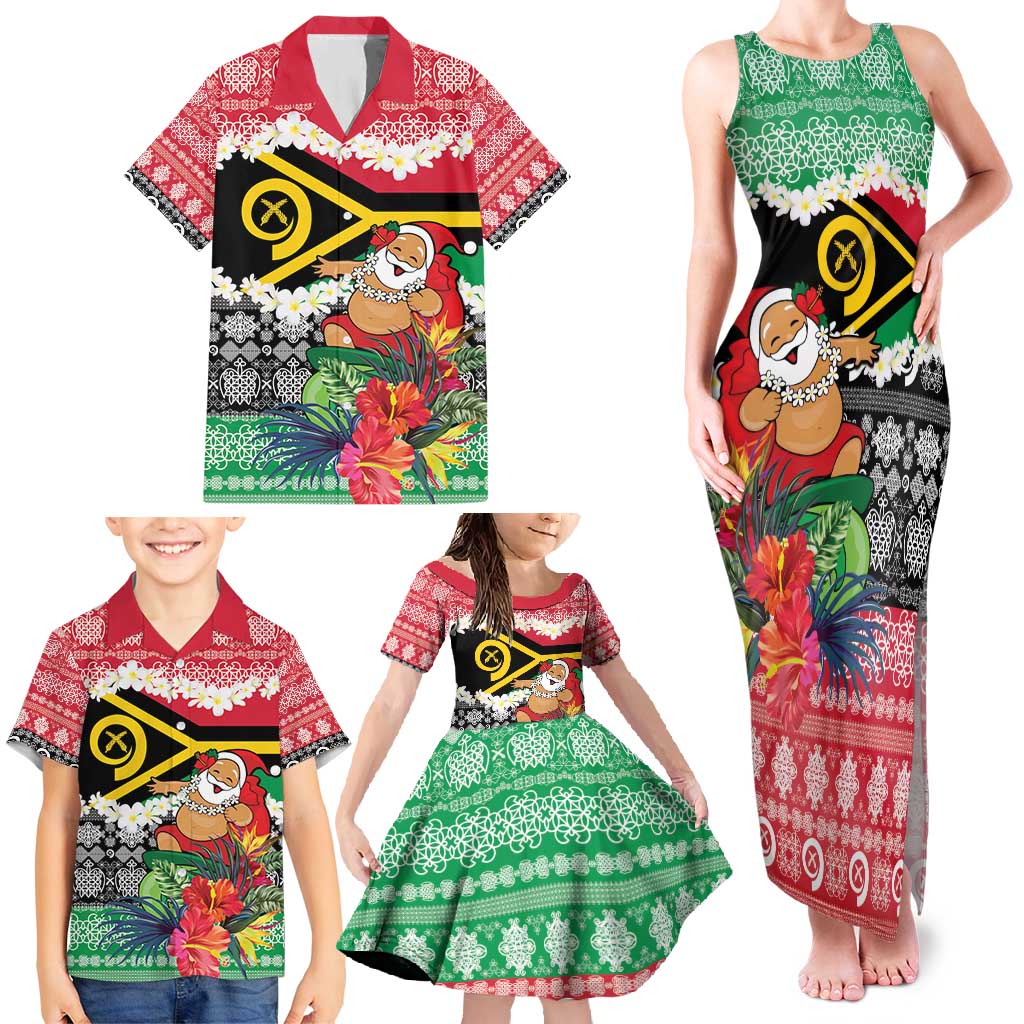 Personalised Vanuatu Joyeux Noel Family Matching Tank Maxi Dress and Hawaiian Shirt Proud To Be a Ni-Van Sand Drawing Art LT9 - Polynesian Pride