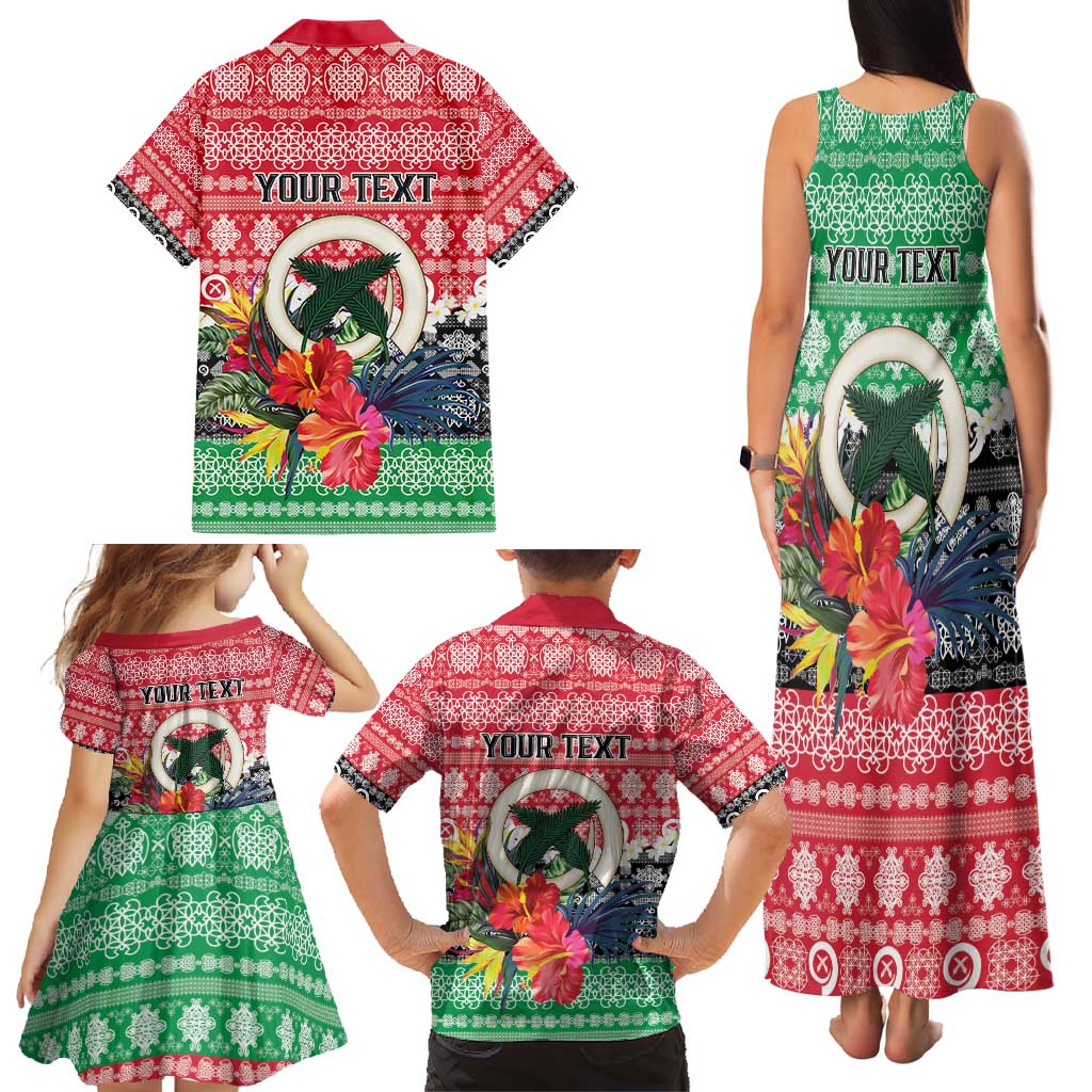 Personalised Vanuatu Joyeux Noel Family Matching Tank Maxi Dress and Hawaiian Shirt Proud To Be a Ni-Van Sand Drawing Art LT9 - Polynesian Pride