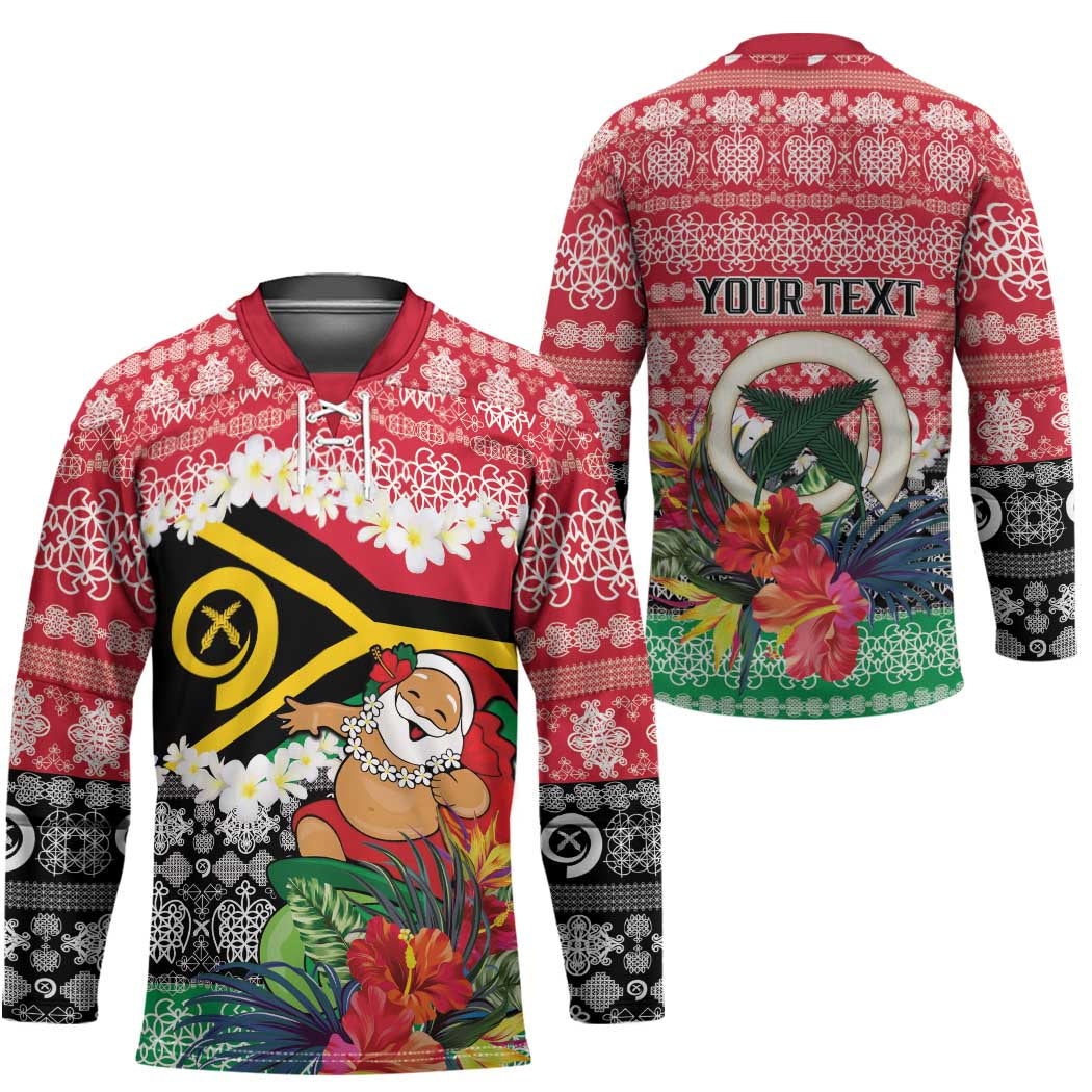 Personalised Vanuatu Joyeux Noel Hockey Jersey Proud To Be a Ni-Van Sand Drawing Art - Polynesian Pride