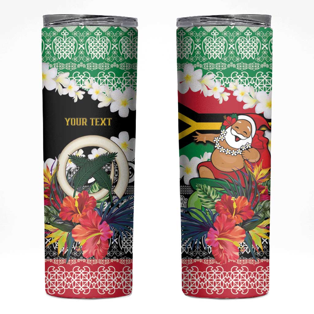 Personalised Vanuatu Joyeux Noel Skinny Tumbler Proud To Be a Ni-Van Sand Drawing Art LT9 Red - Polynesian Pride