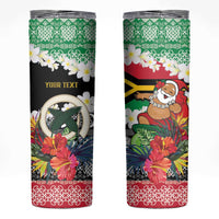 Personalised Vanuatu Joyeux Noel Skinny Tumbler Proud To Be a Ni-Van Sand Drawing Art LT9 Red - Polynesian Pride