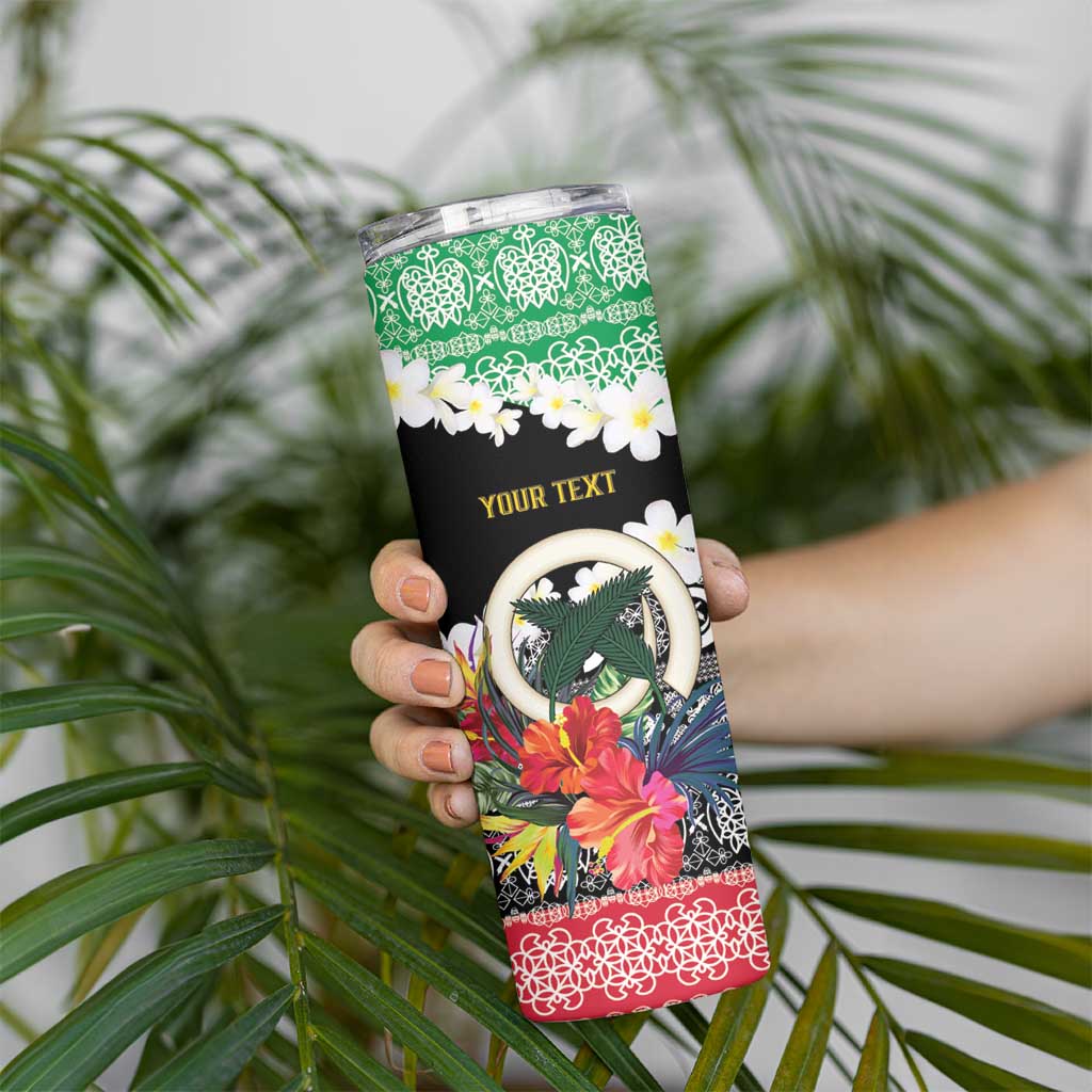 Personalised Vanuatu Joyeux Noel Skinny Tumbler Proud To Be a Ni-Van Sand Drawing Art LT9 - Polynesian Pride
