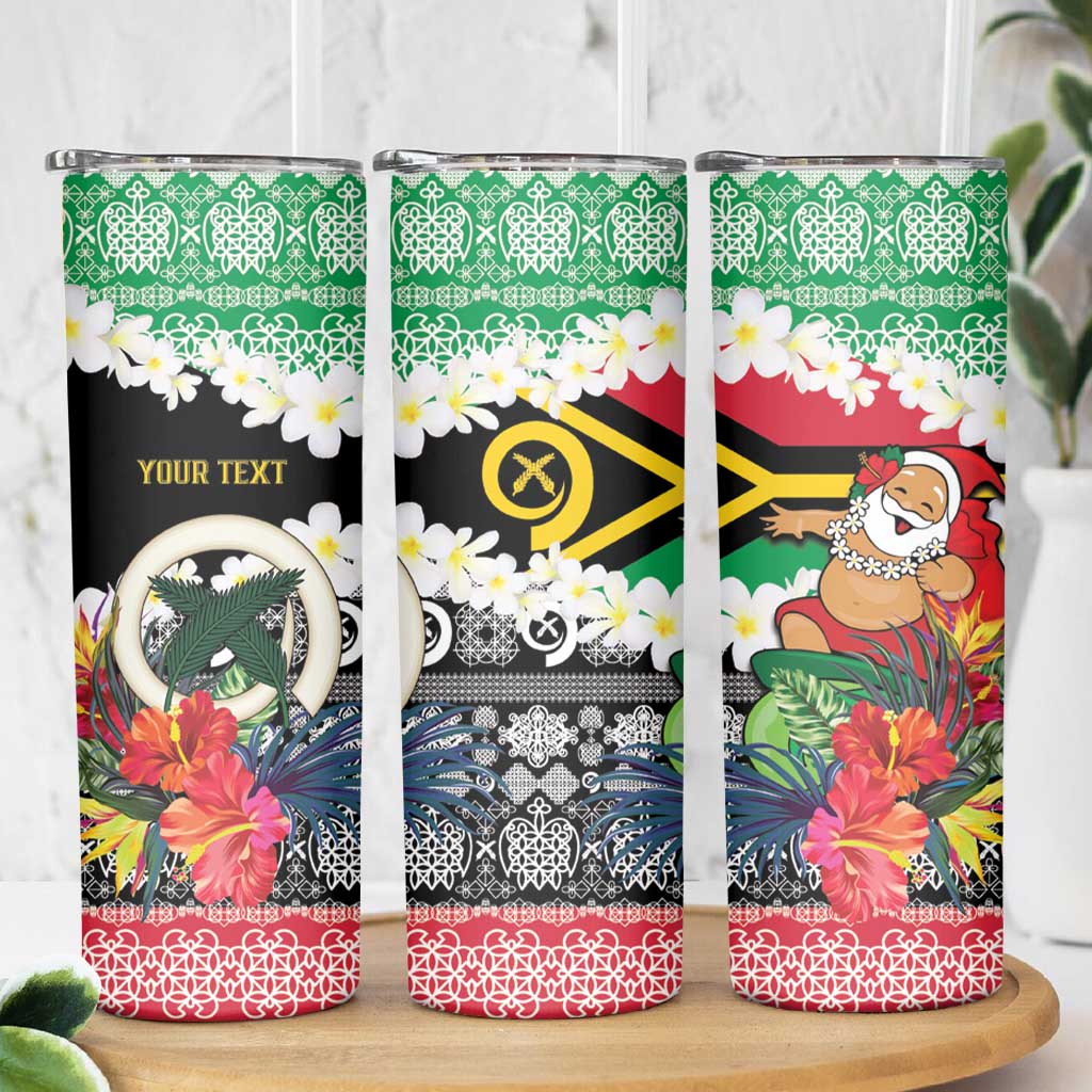 Personalised Vanuatu Joyeux Noel Skinny Tumbler Proud To Be a Ni-Van Sand Drawing Art LT9 - Polynesian Pride