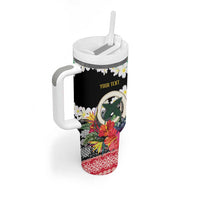 Personalised Vanuatu Joyeux Noel Tumbler With Handle Proud To Be a Ni-Van Sand Drawing Art - Polynesian Pride