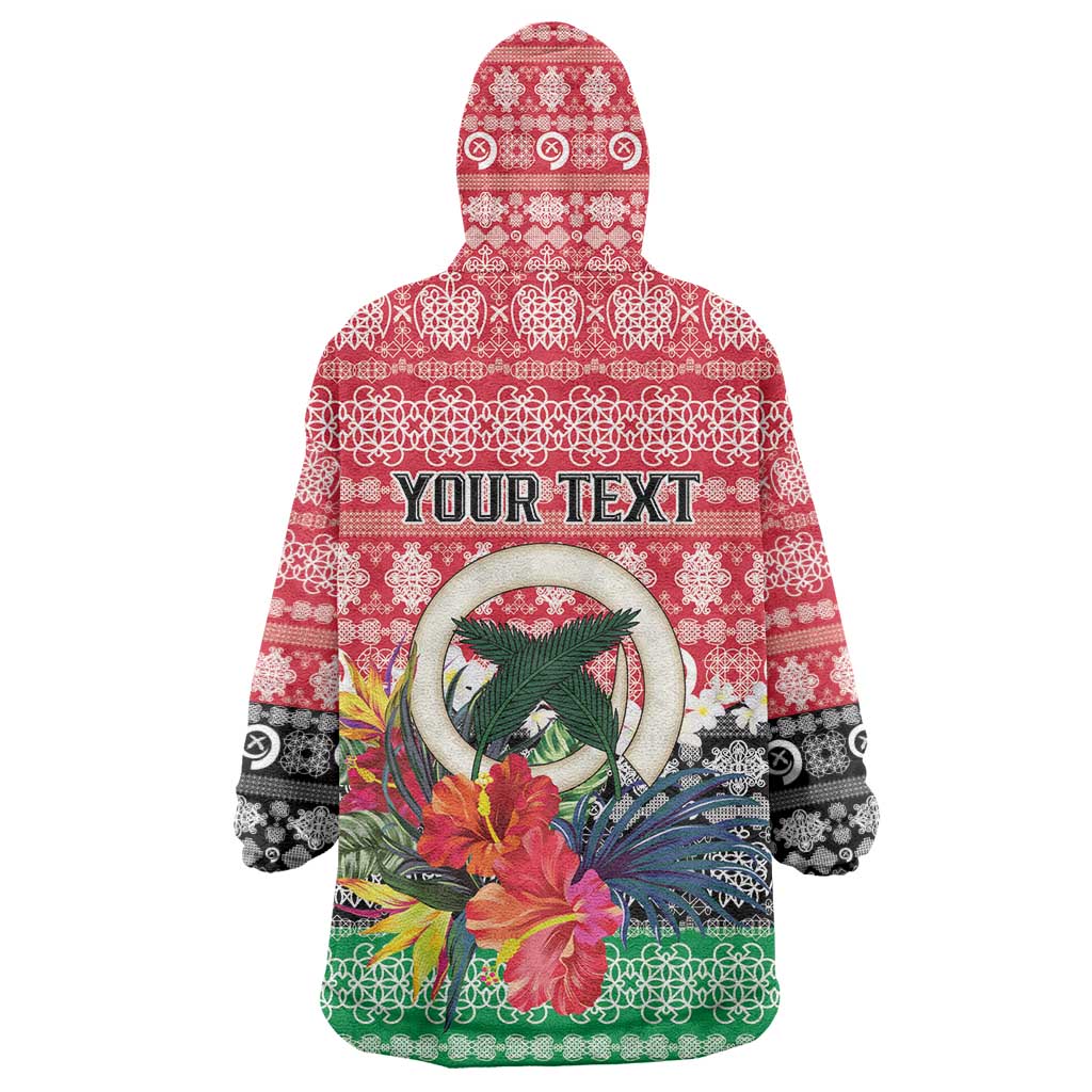 Personalised Vanuatu Joyeux Noel Wearable Blanket Hoodie Proud To Be a Ni-Van Sand Drawing Art LT9 - Polynesian Pride