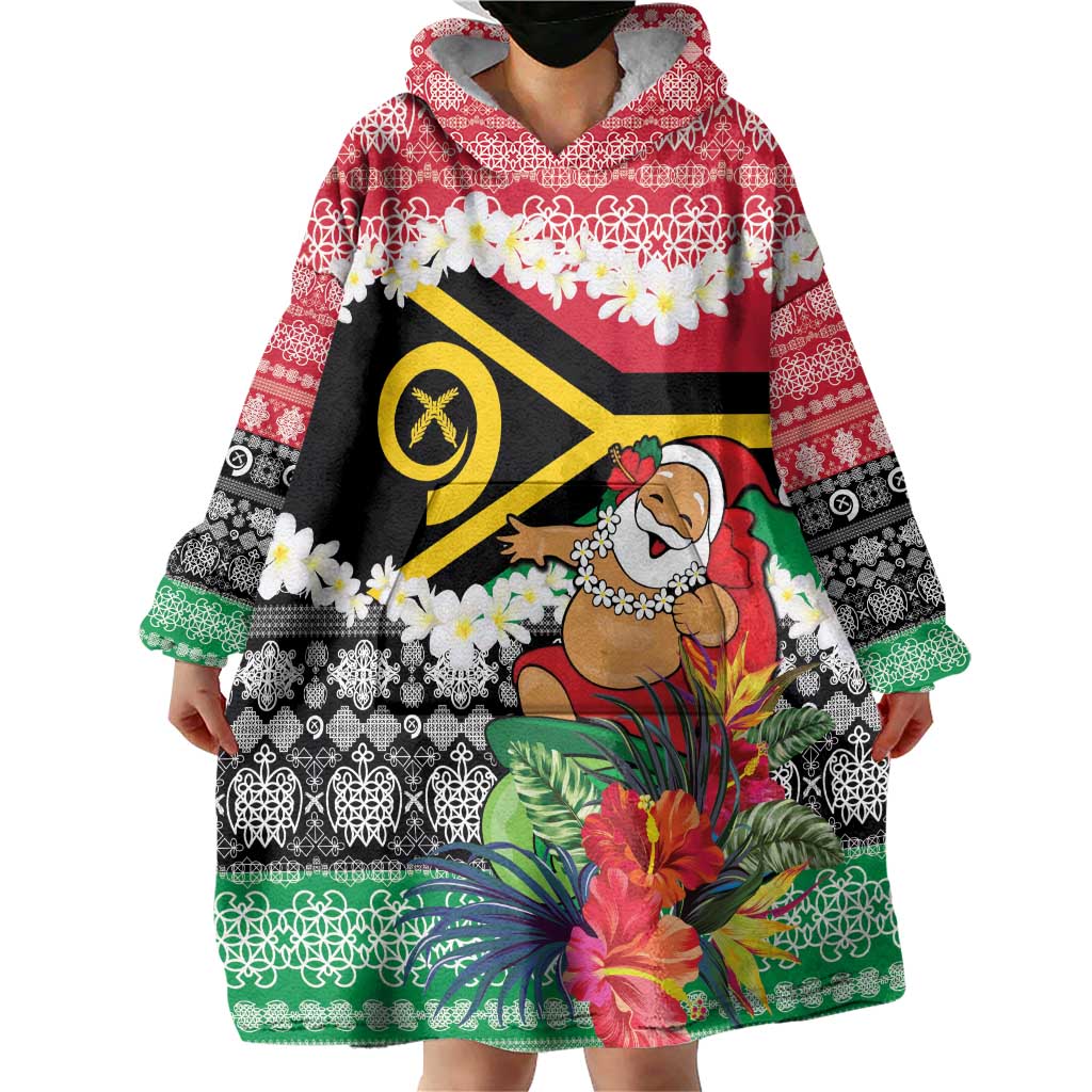 Personalised Vanuatu Joyeux Noel Wearable Blanket Hoodie Proud To Be a Ni-Van Sand Drawing Art LT9 - Polynesian Pride