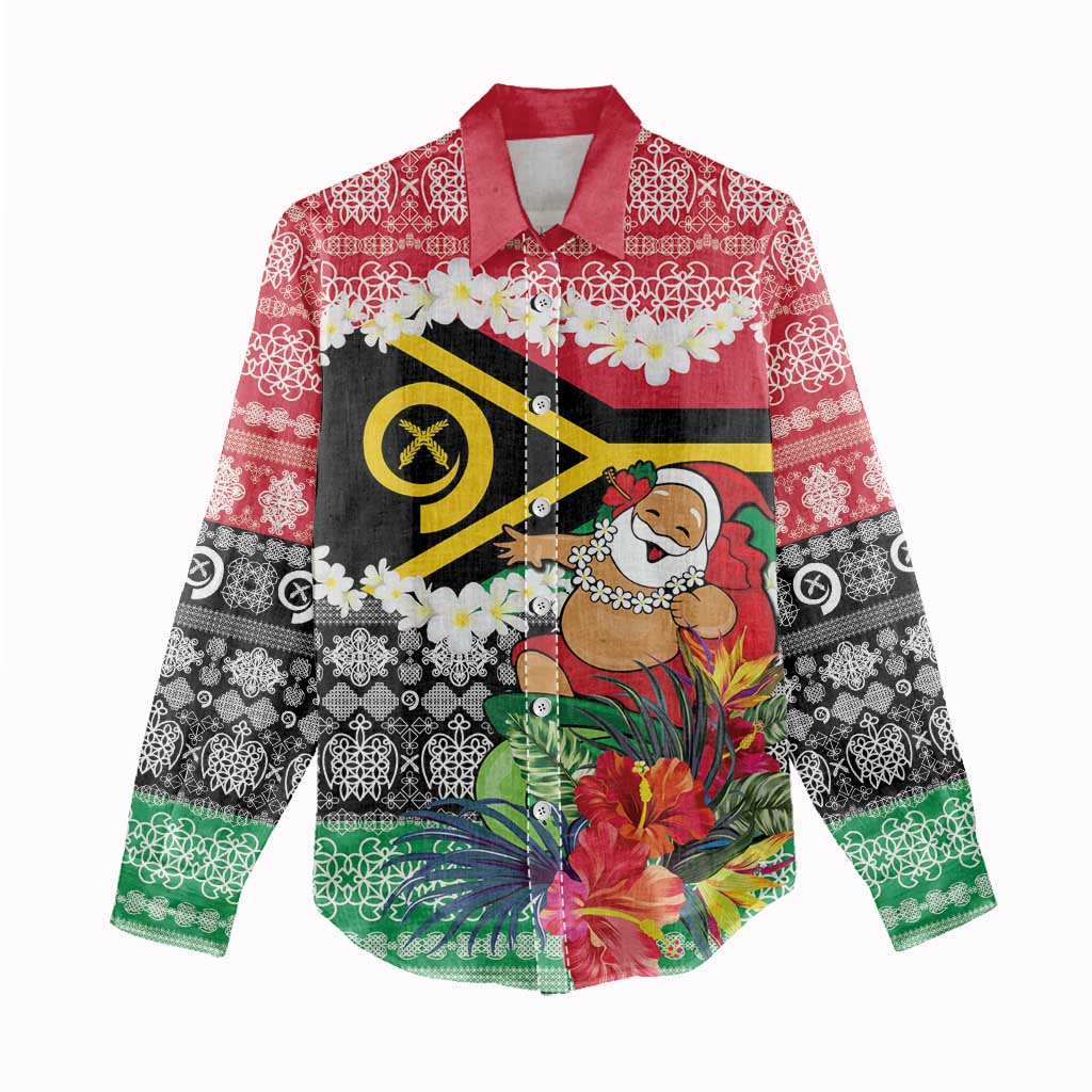 Personalised Vanuatu Joyeux Noel Women Casual Shirt Proud To Be a Ni-Van Sand Drawing Art LT9 - Polynesian Pride