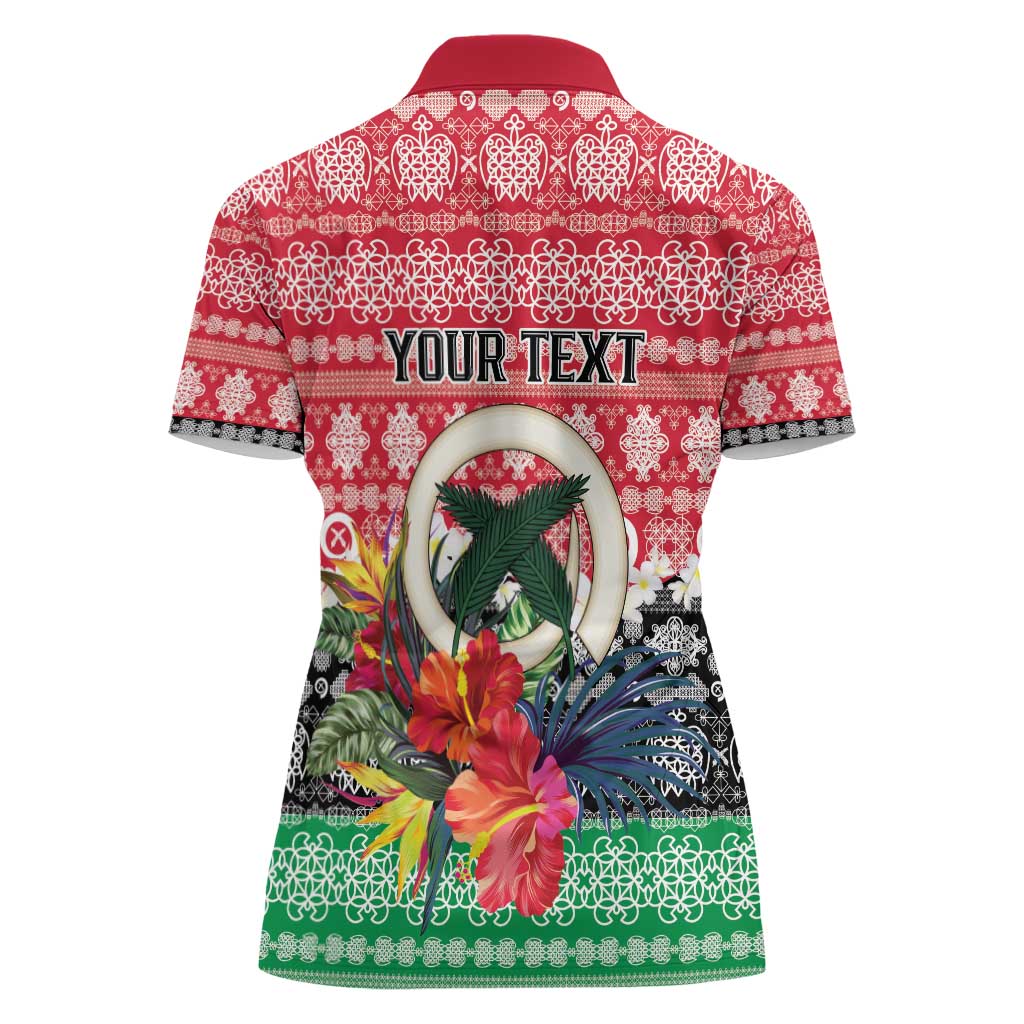 Personalised Vanuatu Joyeux Noel Women Polo Shirt Proud To Be a Ni-Van Sand Drawing Art - Polynesian Pride