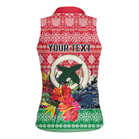 Personalised Vanuatu Joyeux Noel Women Sleeveless Polo Shirt Proud To Be a Ni-Van Sand Drawing Art LT9 - Polynesian Pride