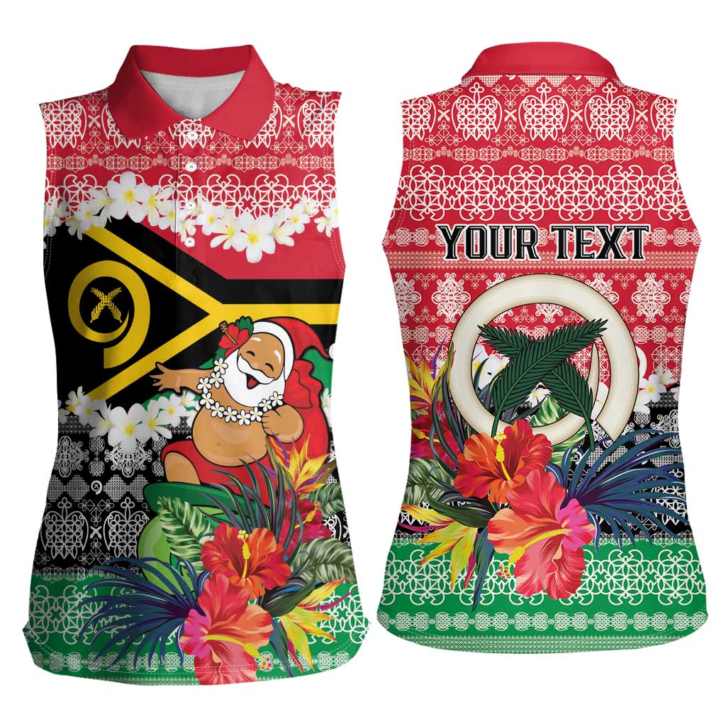 Personalised Vanuatu Joyeux Noel Women Sleeveless Polo Shirt Proud To Be a Ni-Van Sand Drawing Art LT9 - Polynesian Pride