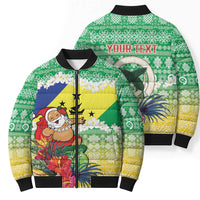 Personalised Malampa Joyeux Noel Bomber Puffer Jacket Proud To Be a Ni-Van Sand Drawing Art LT9 - Polynesian Pride
