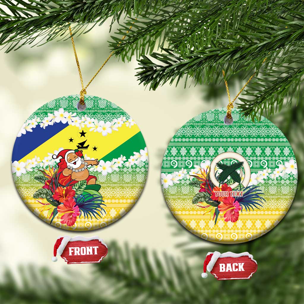 Personalised Malampa Joyeux Noel Ceramic Ornament Proud To Be a Ni-Van Sand Drawing Art - Polynesian Pride