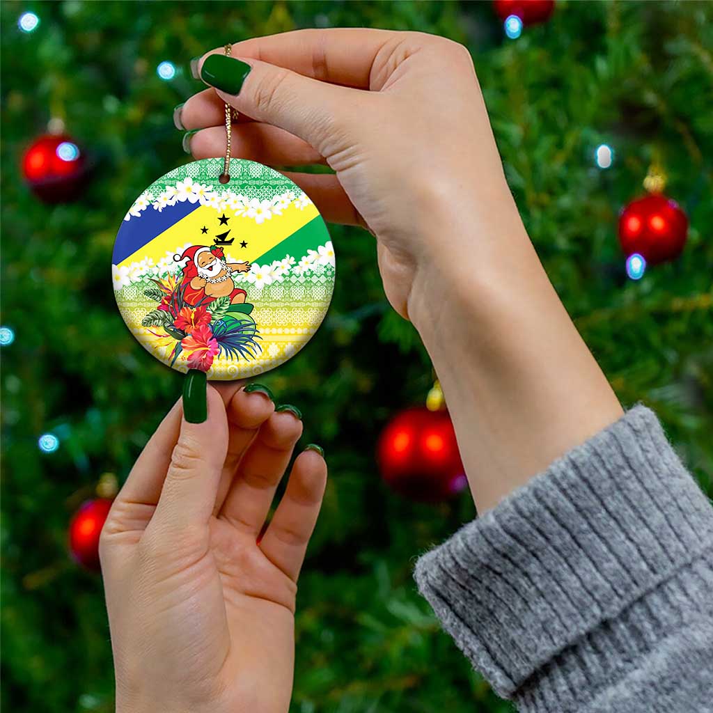 Personalised Malampa Joyeux Noel Ceramic Ornament Proud To Be a Ni-Van Sand Drawing Art - Polynesian Pride