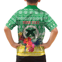 Personalised Malampa Joyeux Noel Family Matching Long Sleeve Bodycon Dress and Hawaiian Shirt Proud To Be a Ni-Van Sand Drawing Art LT9 - Polynesian Pride