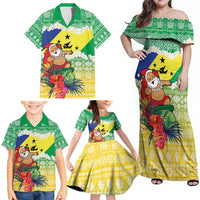 Personalised Malampa Joyeux Noel Family Matching Off Shoulder Maxi Dress and Hawaiian Shirt Proud To Be a Ni-Van Sand Drawing Art LT9 - Polynesian Pride